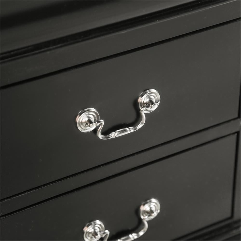 Furniture of America Toni Wood 2-Drawer Nightstand in Black (Set of 2)