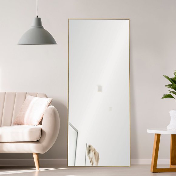 Miroir Rectangulaire Appuyé Portland avec Cadre Doré