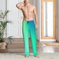 thumbnail image 2 of Balery blue green colors Pantalones de pijama para hombre, pijama ultraligero, pantalón de descanso-Small, 2 of 6