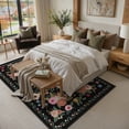 thumbnail image 5 of BERTHMEER 6'x9' Washable Area Rugs for Living Room Bedroom Vintage Black Kitchen Rugs Non Slip Floral Carpets Office Farmhouse Dining Room Oriental Traditional Flower Multicolor Rugs, 5 of 8