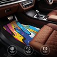 thumbnail image 4 of Sikiie Abstract Color Splash Car Foot Mat Set of 4 Pieces Basics Universal Fit Rubber Carpet Floor Mats For Car SUV Van & Truck, 26.8"L x 17.3"W (Front), 13"L x 17.3"W(Rear), 4 of 6