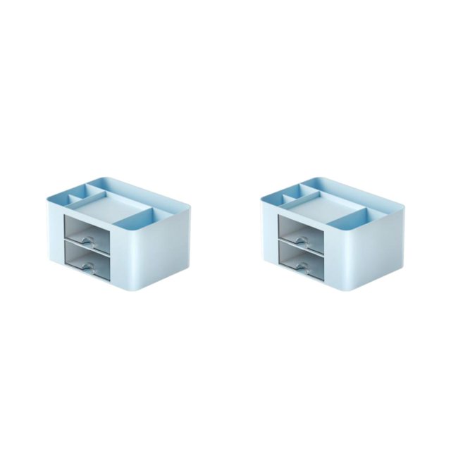 Toystoory Organizador de caja de almacenamiento Estancia organizada Caja de almacenamiento multifuncional Organizador Organizador Papelería Azul Azul 2Conjunto