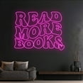 thumbnail image 3 of Handmadetneonsign Custom Read More Books Neon Light, Personalized Quote Name Neon Sign, Book Lovers, 3 of 5