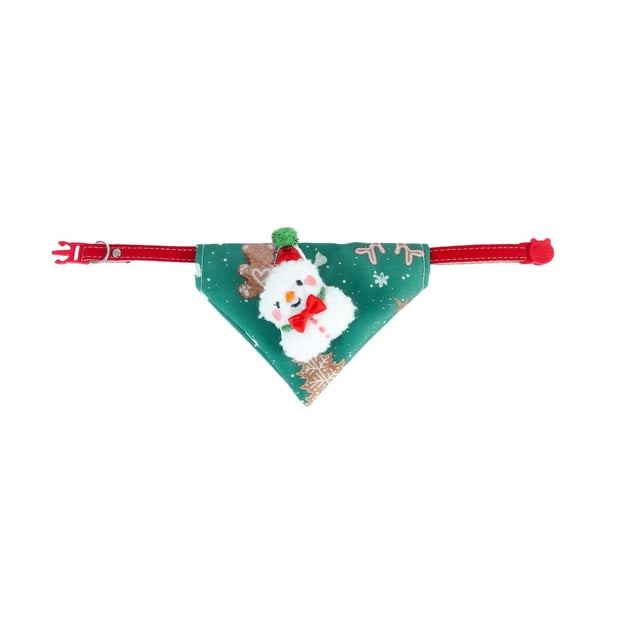 BAOPAI Christmas Cute Decoration Pet Adjustable Button Wipes Santa Claus Printed Triangular Wipes