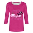 thumbnail image 7 of Yourumao Breast Cancer Shirts for Women Pink Ribbon 3/4 Sleeve Tops Crewneck Plus Size In October We Wear Pink Shirt for Breast Cancer Survivor, 7 of 7