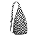 thumbnail image 1 of Striped & Checkered Fusion Sling Backpack - Unique Pattern Crossbody Bag, Stylish Pack for Urban Explorers, 1 of 4