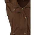 thumbnail image 3 of A2Y Women's Solid Drawstring Waist Military Hoodie Utility Vest Americano L, 3 of 6