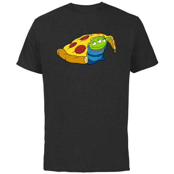 Disney and Pixar’s Toy Story Alien Pizza - Short Sleeve Cotton T-Shirt for Adults - Customized-Black