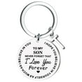 thumbnail image 1 of Llaveros para mujer, llavero de billetera, llavero de auto, llavero DIY para mi hijo, llavero de acero inoxidable con apellido de 26 letras, 2,5 cm, decoraciones de moda, 1 of 4