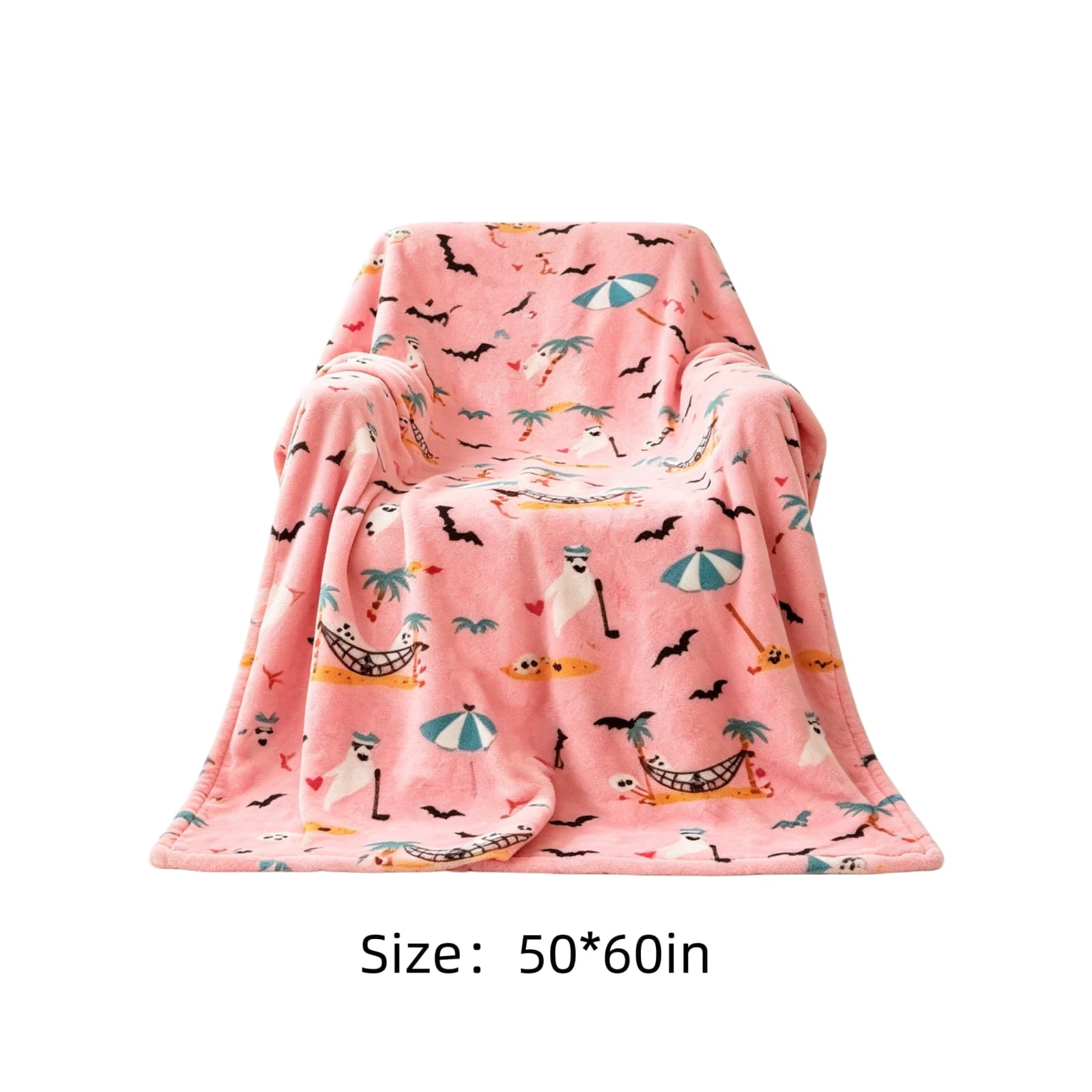 2026 new Summerween Oversize Super Soft Plush Throw Blankets, Summer Patio Pool Halloween Throws, All Seasons
