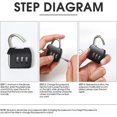 thumbnail image 4 of 4 Pack 3 Digit Combination Padlock Durable Digit Security Padlocks Combination Locks Outdoor Waterproof Coded Padlock for Travel Bag, Suitcases, Lockers, Gym, 4 of 5