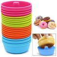 thumbnail image 3 of 24 moldes de silicona para donuts, moldes de silicona para magdalenas, tazas para hornear, juego de bandejas para hornear, antiadherentes, reutilizables, mini moldes para pasteles, moldes antiadherent, 3 of 5