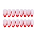 thumbnail image 3 of Set de uñas postizas adhesivas Wisewo rojo French tip almendra, 24 piezas, 3 of 7