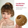 thumbnail image 7 of Linyer Female Birdnest Hairclip Decoration High Ponytail Fixed Grab Clip Hairband Claw Headwear Hair Styling Accessory for Working Khaki, 7 of 7