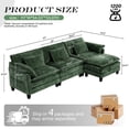 thumbnail image 5 of JONPONY 111" Cloud Couch,L Shaped Modular Sectional Sofa with Movable Ottoman,3 Oversized Seats Sleeper Couches for Living Room,Chenille Green, 5 of 11