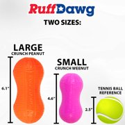 Ruff Dawg Crunchy Weenut Small 4.75” – (1 pc) Assorted Colors – Loud Crinkle Rubber Fetch Toy for Small Dogs – Ruff Flex Shell