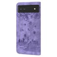 thumbnail image 3 of SaniMore Magnetic Wallet Case for Google Pixel 6A [RFID Blocking] Card Holder, Cartoon Embossing PU Leather Kickstand & Wrist Strap Shockproof Shell for Google Pixel 6A Girls Women, Purple, 3 of 6