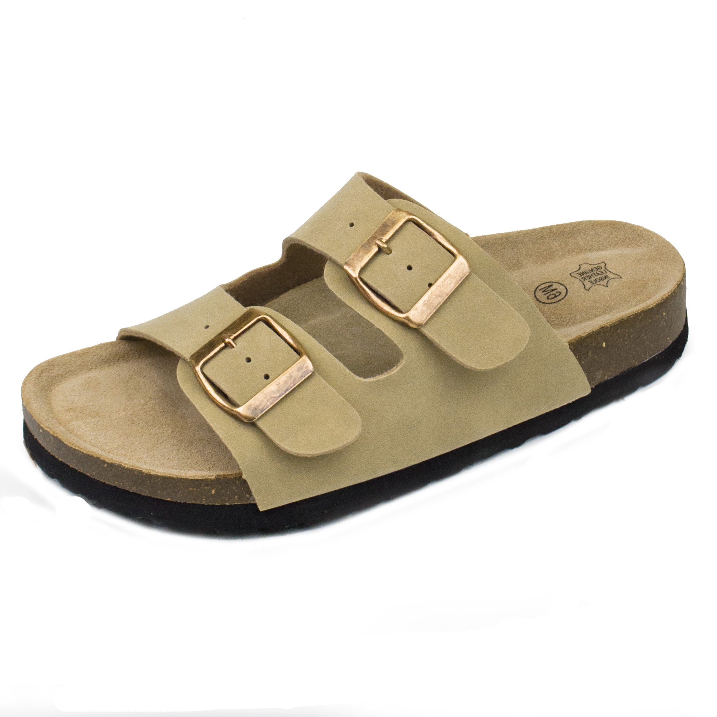 ladies leather footbed sandals