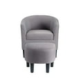 thumbnail image 2 of Convenience Concepts Take a Seat Churchill Accent Chair with Ottoman, Cement Gray Fabric, 2 of 10
