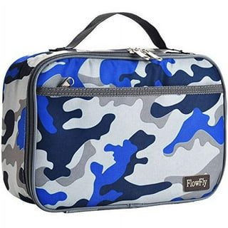 FlowFly Kids Double Decker Cooler Insulated Lunch Bag Large Tote for Boys,  Girls, Men, Women, With Adjustable Strap, Shark