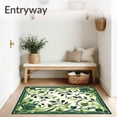 thumbnail image 3 of ODIKA 5'x7' Machine Washable Non-Slip Area Rug, Green Boho with Stylized Leaf and Abstract Florals High Traffic Rug, Ivory, 84072, 3 of 7