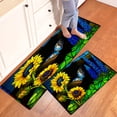 thumbnail image 3 of CCTFS Sunflower and Blue Butterfly Fall Kitchen Rugs Set of 3, Xmas Holiday Kitchen Mat Decor Home Decorations, Green Christmas Mats for Kitchen Floor - 16''*24'' and 20''*30'' and 17''*47'' in, 3 of 10