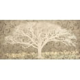 thumbnail image 2 of Aprile, Alessio 18x11 Gold Ornate Wood Framed with Double Matting Museum Art Print Titled - Tree on a Grey Brocade, 2 of 4