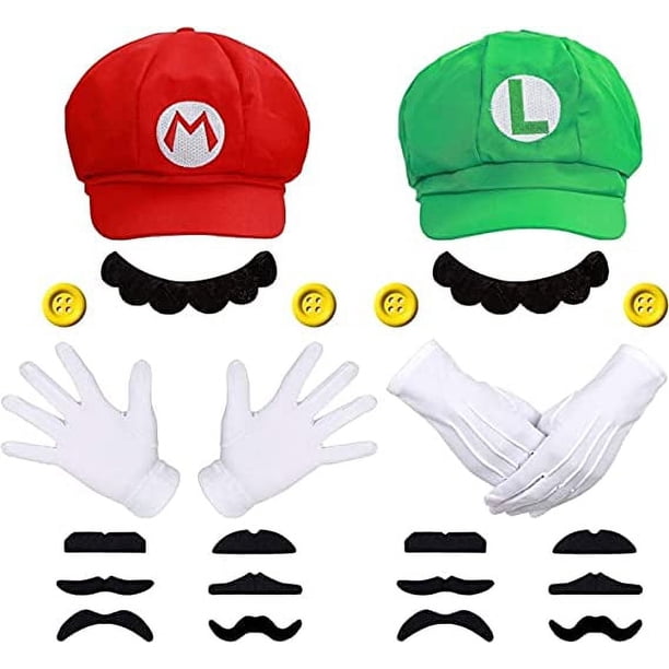 Disfraz De Mario Para Adultos Y Niños – Mono Rojo Y Azul, Gorro, Bigote Y Guantes Blancos, Ideal Para Halloween Y Cosplay