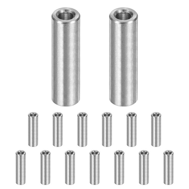 Uxcell 15PCS M3 Espaciadores de Acero Inoxidable 304 3mm ID x 6mm OD x 20mm L Espaciador Metálico Redondo para Tornillos