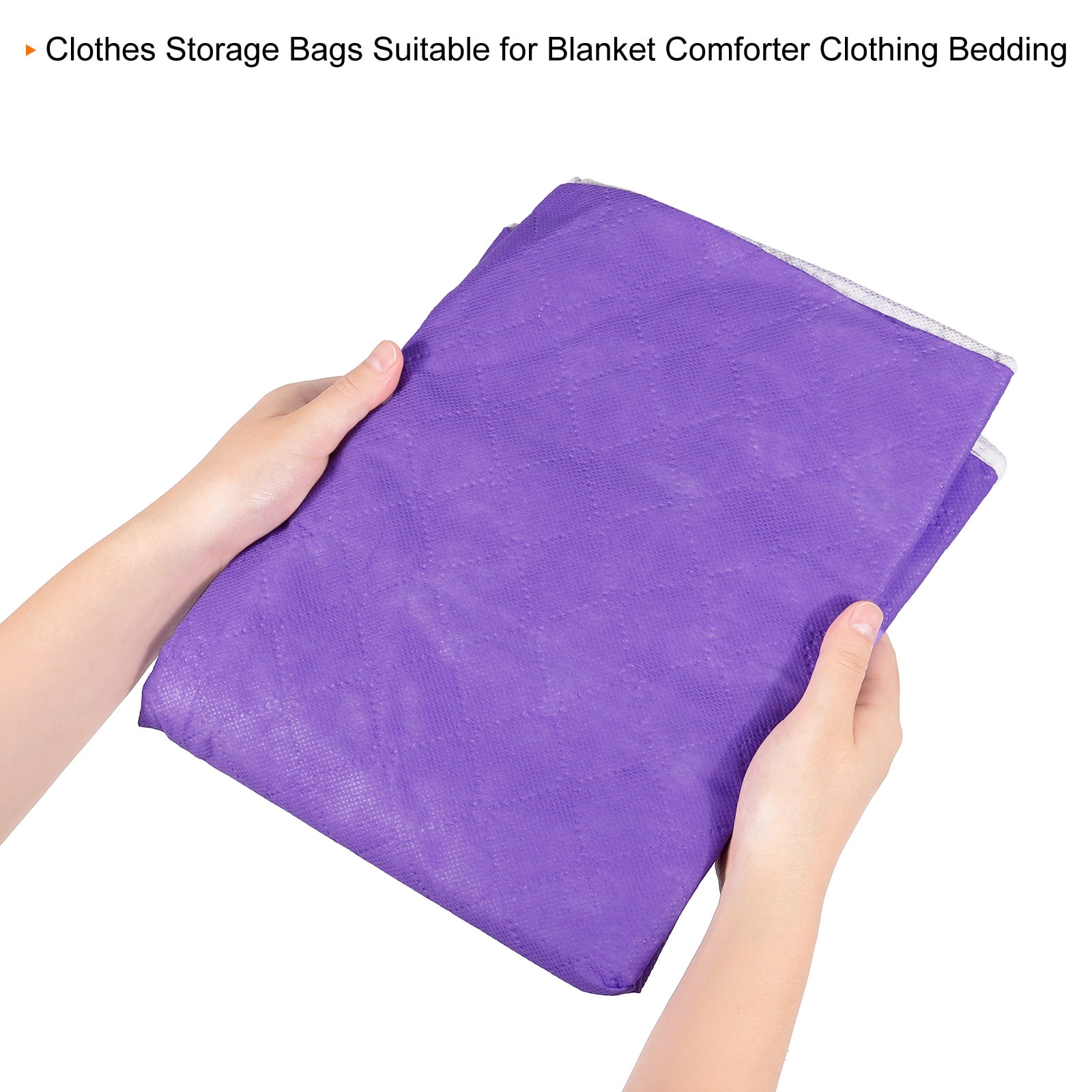 Unique Bargains Clothes Storage Bag with Reinforced Handles for Comforters Purple