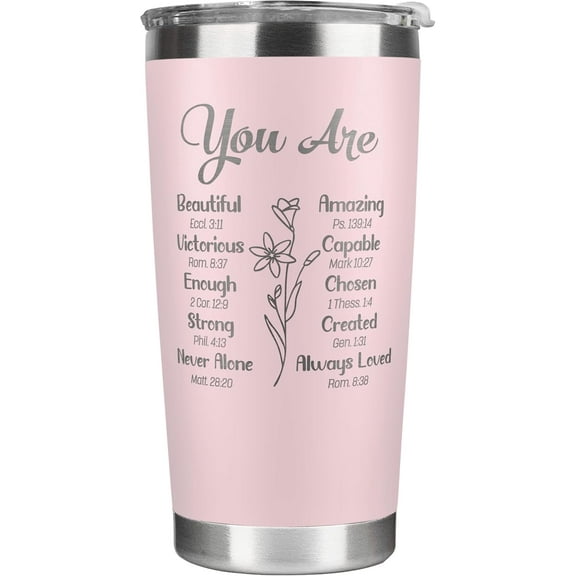 Christian Gifts for Women - Birthday Gifts for Women - Religious Gifts, Inspirational Gifts for Women - Ladies Gifts - Spiritual Catholic Jesus Gifts for Women - Mothers Day Gifts - 20 Oz Pink Tumbler