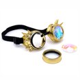 thumbnail image 2 of C.F.GOGGLE Rivet Kaleidoscope Rave Rainbow Crystal Lenses Steampunk Goggles, Black/ Copper/ Brass, 2 of 3