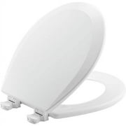 Bemis Round Enameled Wood Toilet Seat in White with EasyClean Hinge