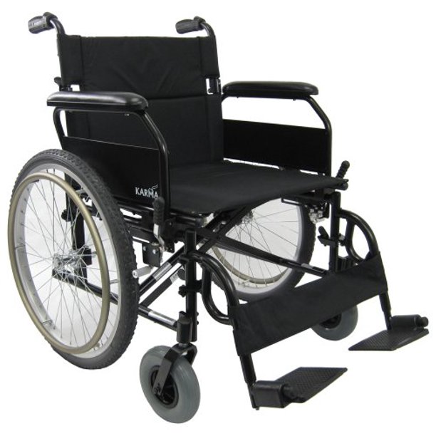 Karman Lightweight Extra Wide Wheelchair in 22 inch Seat with Flip Back Armrests