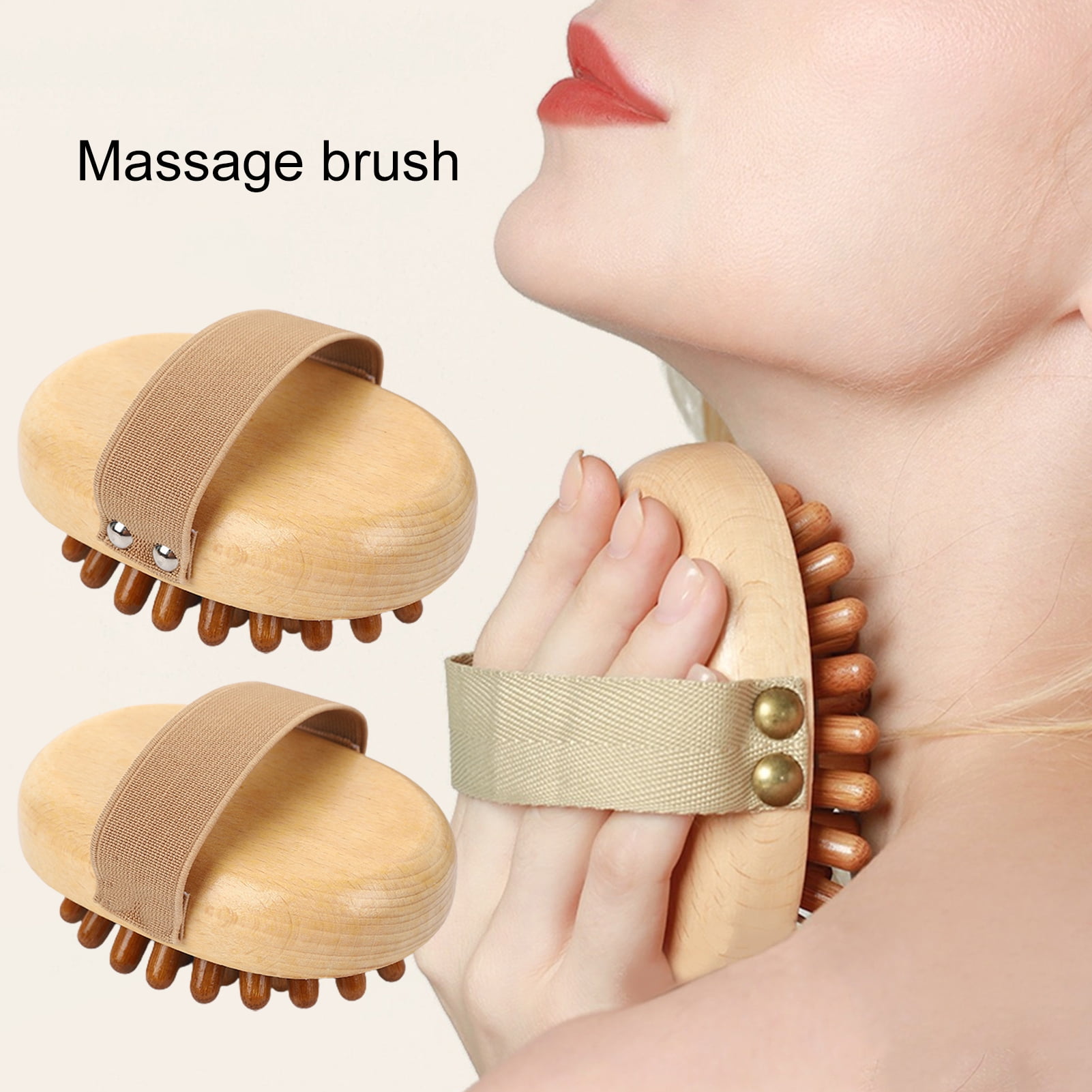 Litie Lightweight Natural Wooden Handheld Massage Body Brushes