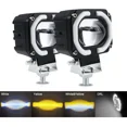 thumbnail image 2 of Par Faro Led Cuadrad Ojos Ángel Exploradoras Para Moto Auto, 2 of 8