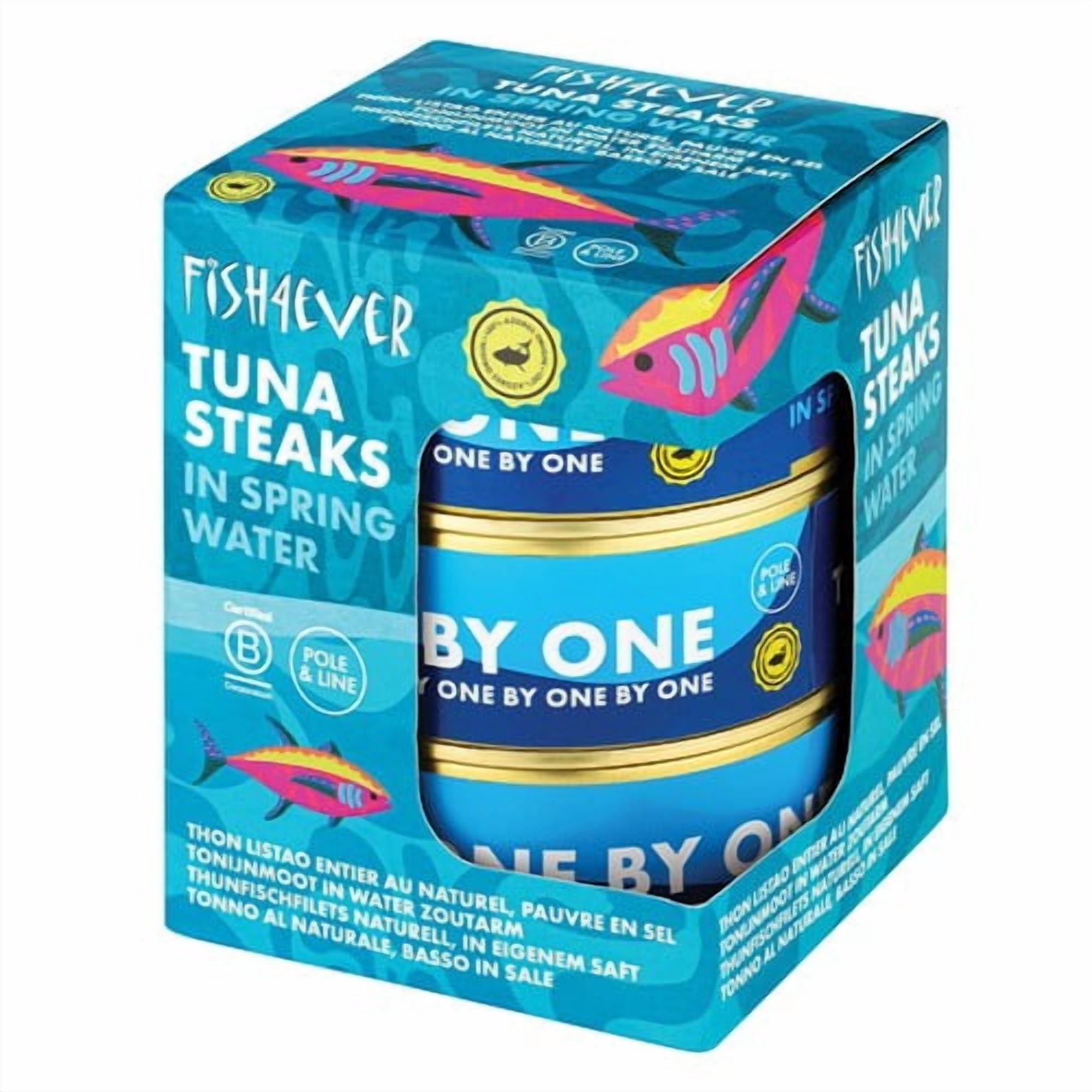 Fish 4 Ever Azores Skipjack Tuna Steaks in Spring Water 3 x 160g, British Import (Pack of 3)