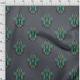 thumbnail image 3 of oneOone Silk Tabby Gray Fabric Leaves & Paisley Block Sewing Fabric By The Yard Printed Diy Clothing Sewing Supplies 42 Inches, 3 of 4