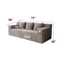 thumbnail image 6 of HSUNNS 71" 3 Setaser Sofa, Comfy Extra Deep Seat 3 Seater Couch for Living Room with Soft Upholstered and Side Pockets, Free 3 Pillows, No Assembly Required, Grey, 6 of 10