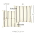 thumbnail image 5 of VHC Brands Grace Farmhouse Euro Pillow Sham Striped Square Creme Grey 26x26 inches, 5 of 6