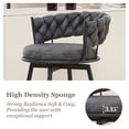 thumbnail image 5 of 28inch Bar Stools Set of 2, Counter Height Bar Stools, 360°Swivel Suede Fabric Stool Chairs with Woven Back and Footrest for Kitchen Island, Cafe, Pub, Bar Counter, 5 of 7