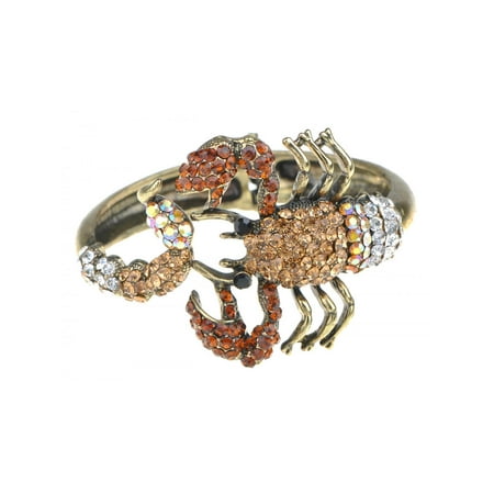 Feinuhan Golden Scorpion Wrap Bangle Bracelet Topaz Colored Crystal