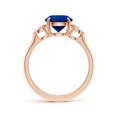 thumbnail image 2 of ANGARA Lab Grown 2.2 Ct Blue Sapphire & Diamond 3 Stone Engagement Ring for Women in 14K Rose Gold (Size-8mm) | September Birthstone, Anniversary Jewelry Gift for Women | Lab-Grown Blue Sapphire Ring, 2 of 8