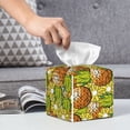 thumbnail image 6 of Naloa Tropical Summer Fruit Tissue Box CoverLeather Tissue Holder Square Facial Tissue Case Facial Paper Organizer Dispenser for Bathroom, Vanity Countertop, Tabletop, Car, 6 of 8