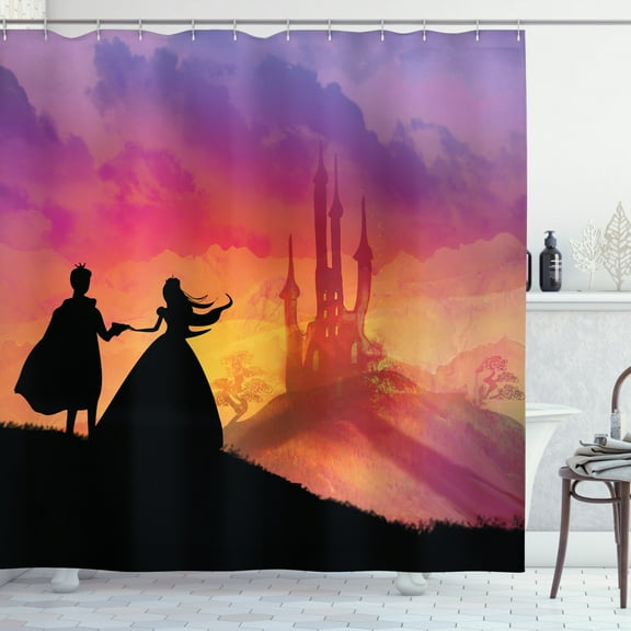 Ambesonne Fantasy Shower Curtain, Prince Cartoon Castle, 69"Wx84"L, Multicolor