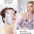 thumbnail image 6 of for iPhone 15 Case, Compatible with MagSafe, Cute Glitter Pearl Design for Women and Girls, Anti-Yellow Hard Protective Luxury Shockproof Bumper Phone Case for iPhone 15 6.1-inch 2023, Purple, 6 of 7