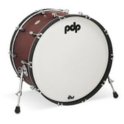 PDP Concept Classic 14x24 Ox Blood Stain Kick Drum with Ebony Stain Hoops