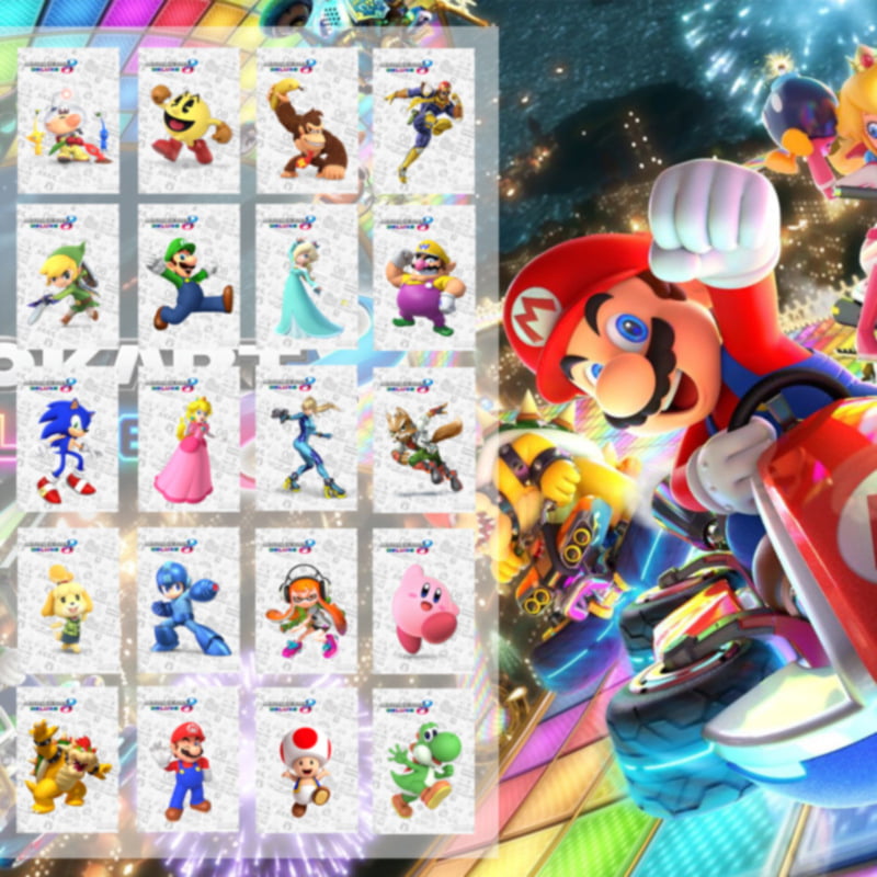 Decir la verdad añadir En la cabeza de Mario Kart 8 Deluxe Amiibo Cards 20 Pcs Mini- Compatible for Nintendo Switch  Games - Walmart.com