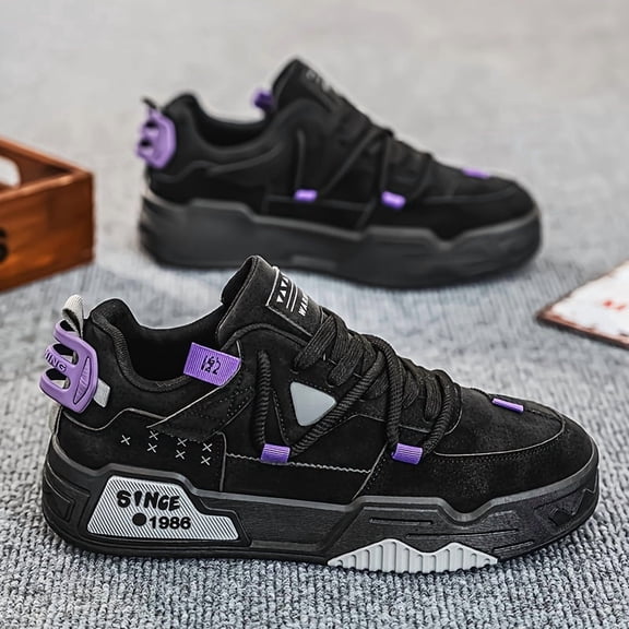 Men's Thick-Sole Platform Sneakers with for - Outdoor Hiking, Gym, Casual Wear - Comfortable Lift Suitable for Work, Sports, Daily Use Height Increase - Upper & Sole, Low-Top Round Toe