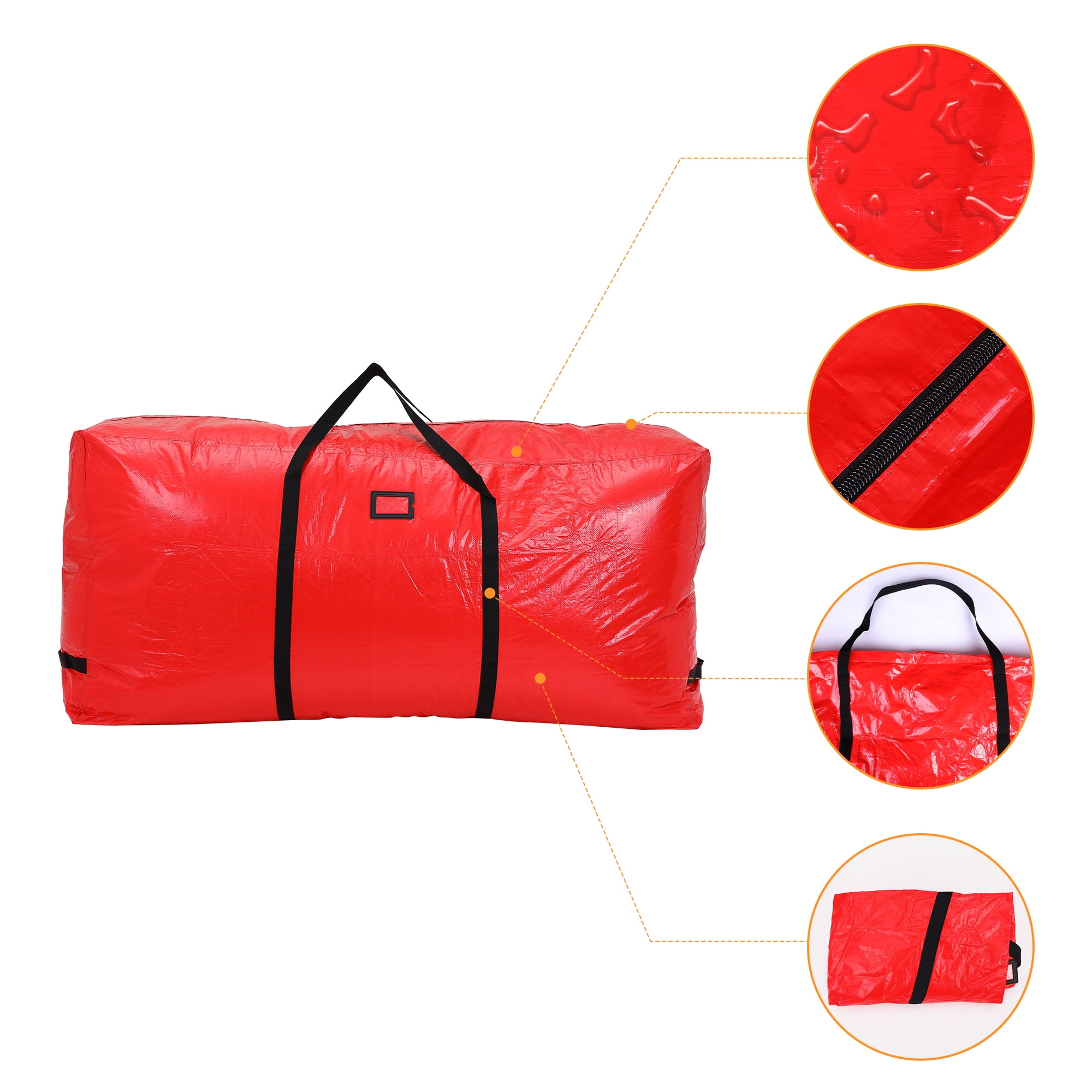 Unique Bargains 1 Pack Foldable Large Storage Bags with Handles Red 60*20*30in